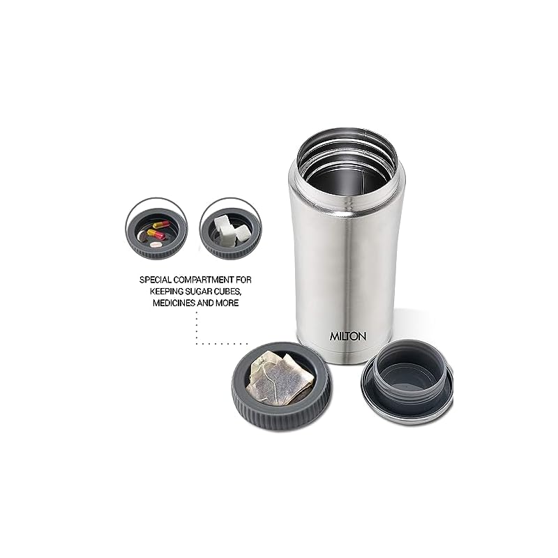 Milton Optima 350 Thermosteel Hot and Cold Flask, 350 ml, Silver | Vacuum Insulated | Rust Proof | Leak Proof | Tea | Coffee | Juice - Image 5