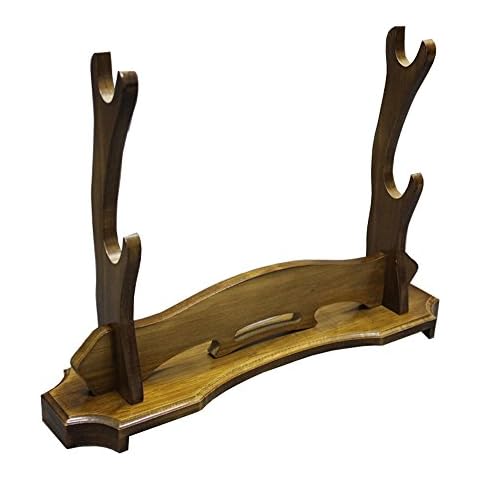 jiaoguo Beech Wood Assembly Base Samurai Sword Katana Wakizashi Tanto Stand Holder Display 2 Layer Cover
