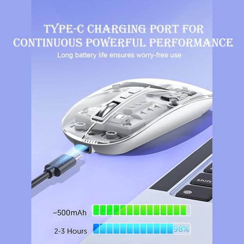 Mouse inalámbrico transparente con sensor de alta precisión para diseñadores 4