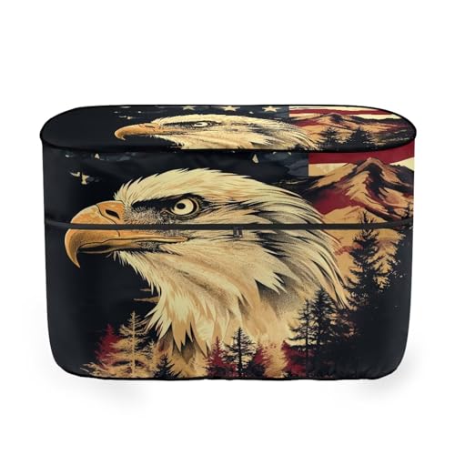 Pzuqiu American Flag Eagle RV Propane Tank Cover 20 Pound Double Dirt Resistant Dual Propane Tank Holder for All Seasons