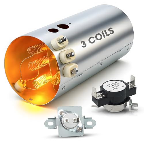 AZ4U 134792700 1482984 Dryer Heating Element Assembly With 137032600 137060800 Thermal Fuse 3204267 508516 High Limit Thermostat Replaces For Frigidaire Electrolux Kenmore Crosley Dryer