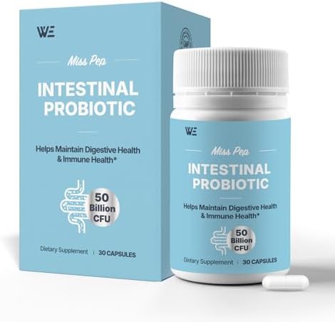 Probiotics 50 Billion CFU - 8 Unique Strains + 3 Prebiotics - Immune, Digestive & Gut Health - Supports Occasional Constipation, Diarrhea, Gas & Bloating - Probiotics for Women & Men - 30ct
