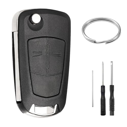 2 Boutons Coque Clé de Voiture Compatible avec O-pel Corsa D Astra H Zafira Tigra Vectra Meriva Vauxhall Insignia Signum Boîtier Cle Télécommande Coque Clef de Remplacement