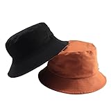 Bekleidung Zubehör Große Größe Frauen Fischerhüte Großer Kopf Mann Sommer Sonnenhut Zwei Seiten Panama Caps Plus Größen Eimer Hüte 57-59cm 60-62cm 63-64cm, Orange, 7 3/8-7 5/8