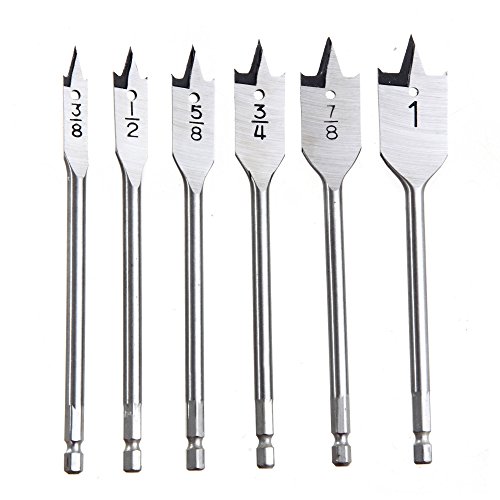 Hyper Tough 6 Piece Spade Bit Set with Quick Connect AU05017N