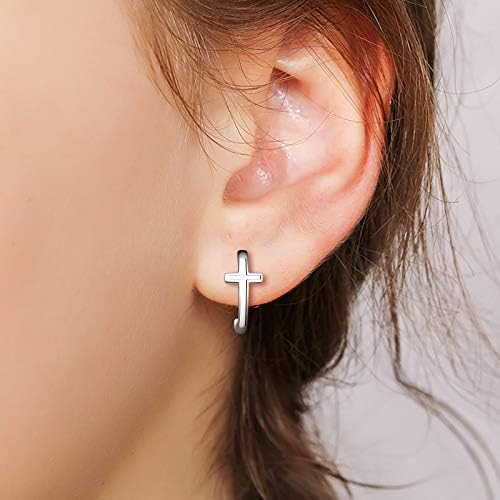 MicLee Woman's girl's Earrings, 925 Sterling silver earrings, Unique cross earrings studs, Inlaid zircon, elegant and beautiful, gift for Birthday, Valentine's Day and Christmas