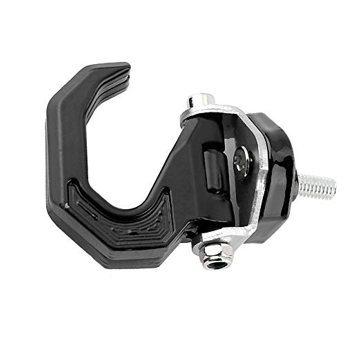 Terisass Universal Motorrad Gepäcktasche Motorrad Modifizierte Aluminiumlegierung Kleiderbügel Hakenhalter Einstellbarer Einzelhaken und Doppelhaken(Schwarzes Silber)