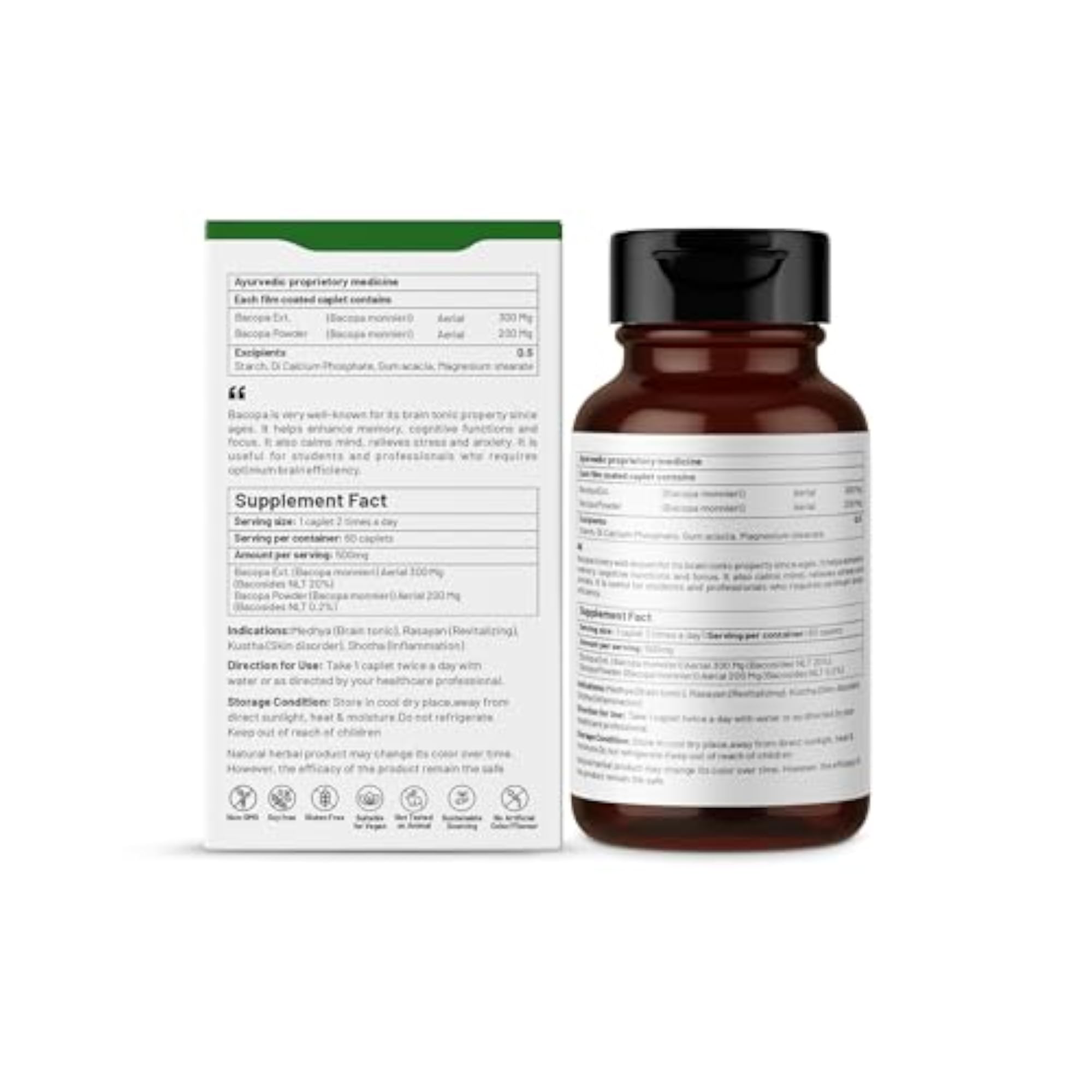 Dishant Bacopa Cognitive Function Tablets (60 Caplet)
