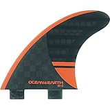 Ocean & Earth OE-3 Speed Small Black/Red Thruster Single Tab - Set of 3 Fins