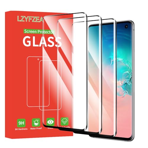 LZYFZEA 3-Pack Screen Protector for Samsung Galaxy S10 3D Curved Edge High Transparent 9H Hardness Anti-Scratch Bubble-Free Installation