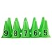 Alomejor Football Marker Cone from Green Football to Number 0-9 Set for Training at, 10pcs 23cm