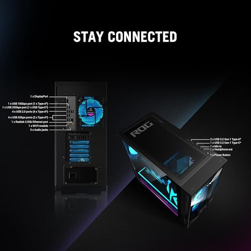 Image of ASUS ROG G700 (2025) Gaming Desktop PC, Intel Core Ultra 7 265F Processor, NVIDIA GeForce RTX 4060Ti, 1TB M.2 NVMe PCIe 4 SSD, 16GB DDR5 RAM, Windows 11 Home, G700TF-DS764Ti