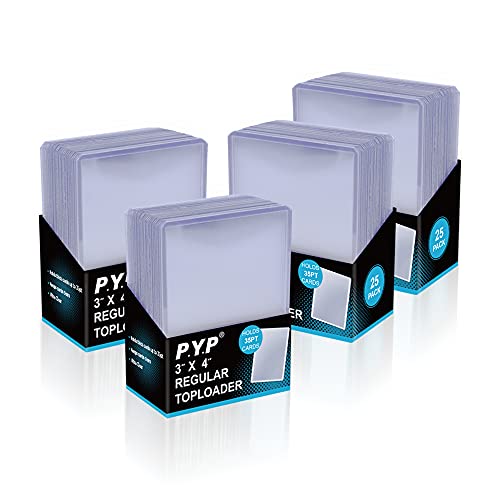 P.Y.P Protect You Play 3"x4" Toploader Card Sleeves Combo of 100ct Top loaders + 100 Penny Sleeves for 35pt Sports Photos MTG Magic Poke Yugioh Baseball Card Protectors Games Collection
