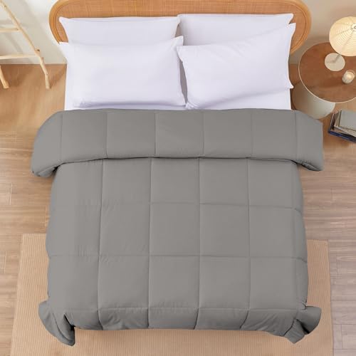 Image of Modern Threads Down Alternative Reversible Comforter Charcoal Gray /Blush King