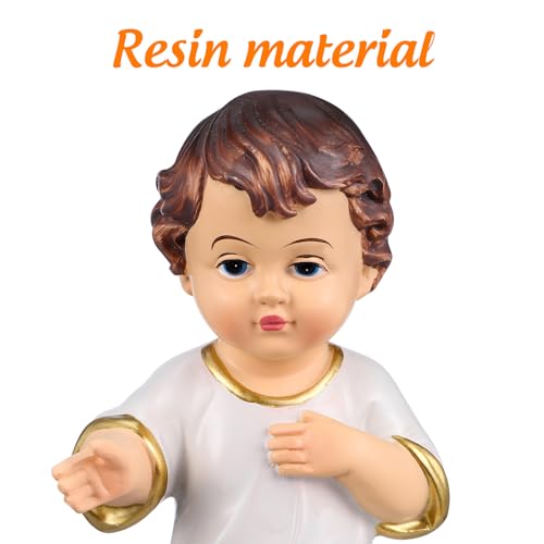 Estatua de bebé Jesús de resina pintada a mano 2.4 pulgadas miniatura 7