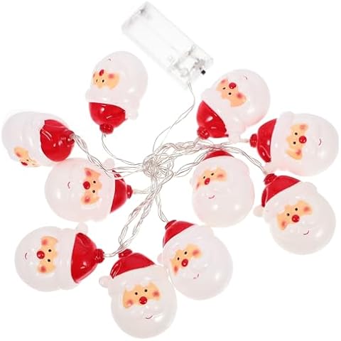 LEDMOMO Christmas Santa Head Light Santa Head String Lights 2.6Inch Battery Operated Santa Lights for Christmas Holidays Party Decoration Cover