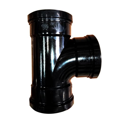 110mm Underground Drainage 87.5 Degree Triple Socket Swept Tee Junction (Black)