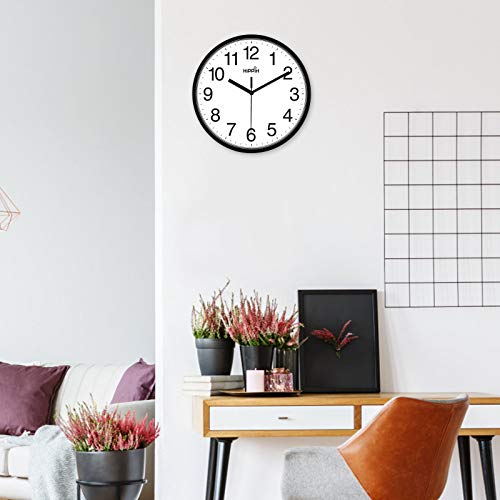 Yoobure B01E4XEDQK 10 Inch Silent Quartz Decorative Wall Clock Non-Ticking Classic Digital Clock Battery Operated Round Easy To Read Home/Office/School Clock thumb #6