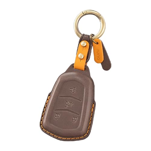 Coque de clé Cadillac en cuir marron moka le cadeau idéal pour passionné de belles autos