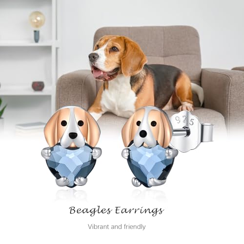Image of 925 Sterling Silver Dog Earrings Cute Animal Puppy Stud Earrings Dog Jewelry Gifts for Women Girls Pet Lover Hypoallergenic Earrings for Sensitive Ears