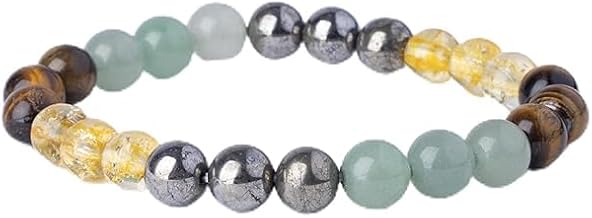 GOLDEN QUARTZ - THE CRYSTAL HUB Money Magnet Crystal Bracelet for Men and Woman, Pyrite, Tiger Eye, Citrine & Green Aventurine for Attracting Money, Financial Success & Good Luck, Bead Size 8mm