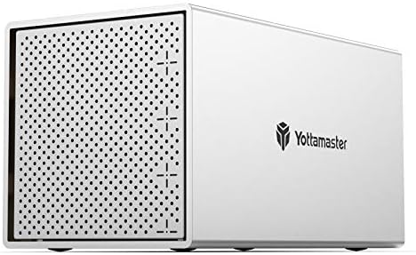 Yottamaster 4 Bay RAID Enclosure,Aluminum 4 Bay 2.5/3.5 Inch USB3.0 RAID External HDD Array Enclosure SATA3.0 Support 4 x 16TB & UASP,Mac Style Designed for Personal Storage at Home&Office
