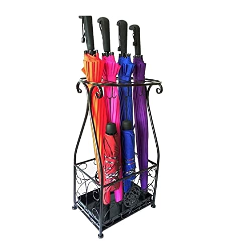 Seau de rangement pour parapluies pliable et gain de place entrée