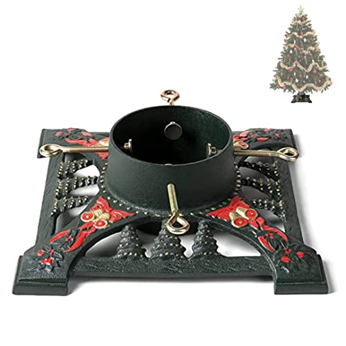 Ventray Support de Sapin de Noël avec réservoir d'eau, 34.7x34.7x10.4 cm, Support Universel Classique et Robuste pour Troncs d'arbres de Noël artificiels, Rouge