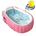 Peufcmi Vasca gonfiabile per bambini, vasca da bagno gonfiabile per doccia con pompa a pedale, portatile, antiscivolo, per bambini dai 2 anni in su immagine