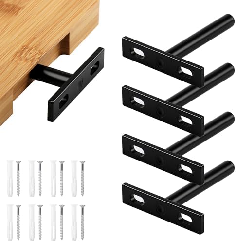 YEYIT 4 Pcs Floating Shelf Brackets 3 Inch Solid Steel Hidden Blind ...