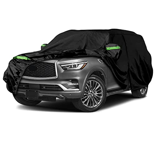 Image of Waterproof Car Cover Replace for 2004-2025 Infiniti QX80 / Nissan Armada, 6 Layers All Weather Car Covers with Zipper Door & Windproof Bands for Snow Rain Dust Hail Protection (QX80)