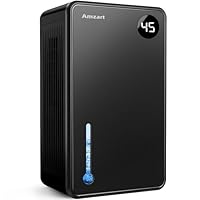 Dehumidifier, Dehumidifiers for Home (1000 sq.ft), 98 OZ Dehumidifier for Basement Bathroom Bedroom, Auto Shut Off Dehumidifiers, Timer Setting, Digital Display, Drain Hose, 7 Colors Light, Black