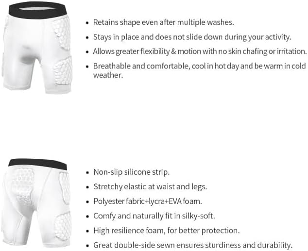 Football Girdles for Men Basketball Padded Shorts with Pads Girdle Football Basketball Padded Compression Shorts - Image 6