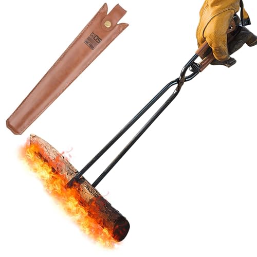 Lagerfeuerzange – Feuerstellenzange, Holzgreifer-Werkzeug | Kaminholzpflücker, BBQ-Grillzange, Brennholzheber, hitzebeständiges, rutschfestes Feuerwerkzeug zum Kochen, Grillen, Grillen, Umgang mit Hol