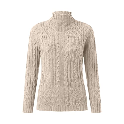 Womens Sweaters Chunky Knit Pullover Long Sleeve High Neck Clothing - image 3