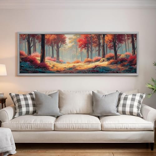 Toile panoramique forêt d'automne pour une ambiance poétique à la maison