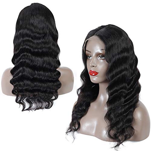 Arkaiesha Body Wave Lace Front Wig Human Hair 150% Denisty Brazilian Pre-Plucked 13x4 Lace Front Wigs with Baby Hair Natural Color（18 INCH）