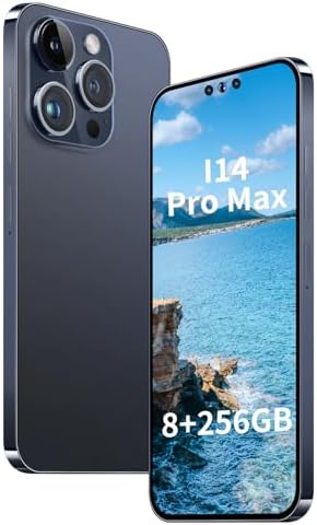 Unlocked Phone A14 PROMAX Smartphone 8GB+256GB Cell Phone 24MP+50MP Camera Pixels 6800mAh Battery for Extended Standby 6.7 inch HD Screen Mobile Phone 5G Dual SIM (Deep Blue)