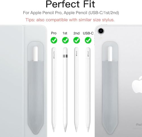 Image of MoKo Adhesive Pencil Case Holder Sticker for Apple Pencil, 2Pcs Silver Gray