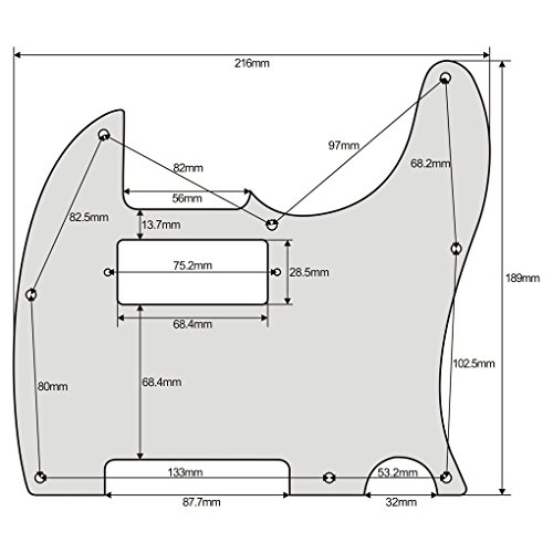 FLEOR 4 plis 8 trous Scratch plaque avant Tele MINI Humbucker Pickguard pour remplacement de guitare de style Telecaster… - Les Beatles, Paul McCartney, John Lennon, RIngo Starr, George Harrison FLEOR 4 plis 8 trous Scratch plaque avant Tele MINI Humbucker Pickguard pour remplacement de guitare de style Telecaster… – Image 7