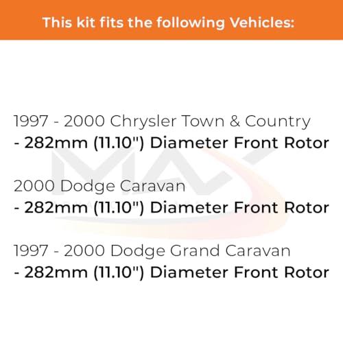 Image of Max Advanced Brakes Front & Rear Brake Kit Compatible With Dodge Grand Caravan Compatible With Chrysler Town&Country Replacement Geomet Coated OE Disc Brake Rotors and Ceramic Brake Pads