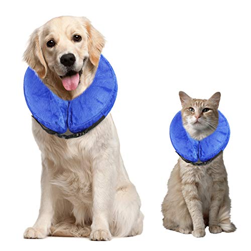 Aufblasbares Haustierhalsband für kleine und mittelgroße Hunde und Katzen, verhindert, DASS Haustiere genähte Wunden berühren, schützendes aufblasbares Hundehalsband