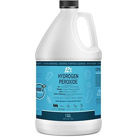 12% Hydrogen Peroxide Solution - 1 Gallon Ecofriendly Natural Cleaning Solution for Kitchen, Bath, Laundry, and Home - HDPE Jug with Child-Safe Cap Made in USA Cover