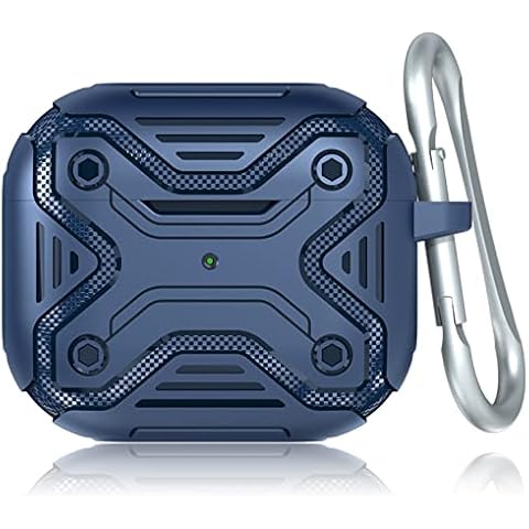 doeboe Case Cover Compatible with Airpods 3, Protective Case for Air Pod 3, Shockproof Cover with Keychain for Airpod 3 wireless charging case [Front LED Visible] (Blue) Cover