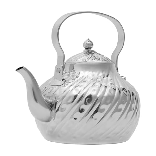 QUIOTUIR Theiere avec Infuseur 2 Litres Théières en Acier Inoxydable Bouilloire à Thé Infuseur Intégré Bouilloire Inox Argentée Théière pour Maisons,...