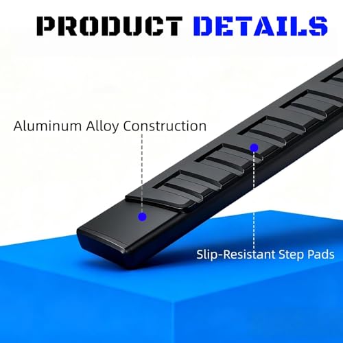 Estribos laterales de 6.5 pulgadas aluminio negro para Ford F-150 y F-250 miniatura 2