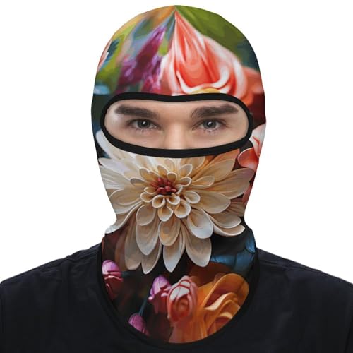Balaclava para hombre con estampado floral, máscara facial para esquí, ciclismo y deportes de invierno miniatura 7