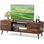 DUMOS TV Stand for 55 60 inch TV, Entertainment Center with Storage Cabinet, Mid Century Modern Media Console Table, Adjustable Hinge, Wooden Television Furniture for Living Room, Office - Brown