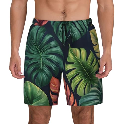 Short de bain respirant homme séchage rapide motif feuilles tropicales