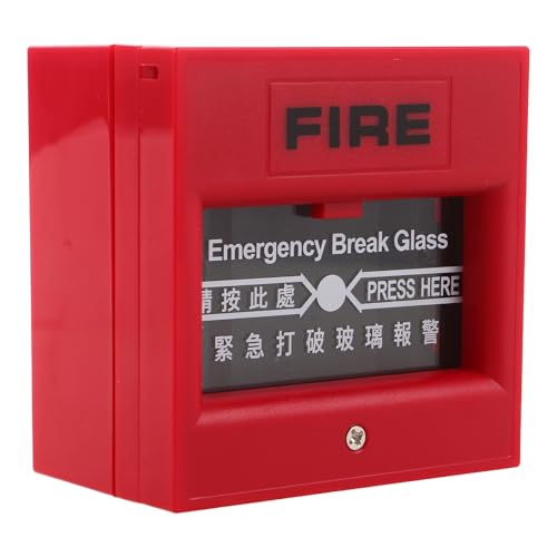TOPPERFUN Pulsador Manual de Alarma contra Incendios Reiniciable Rojo 809r, Interruptor de Parada de Emergencia, Sistema de Llamada y Alarma de Evacuación para Uso Industrial y Doméstico